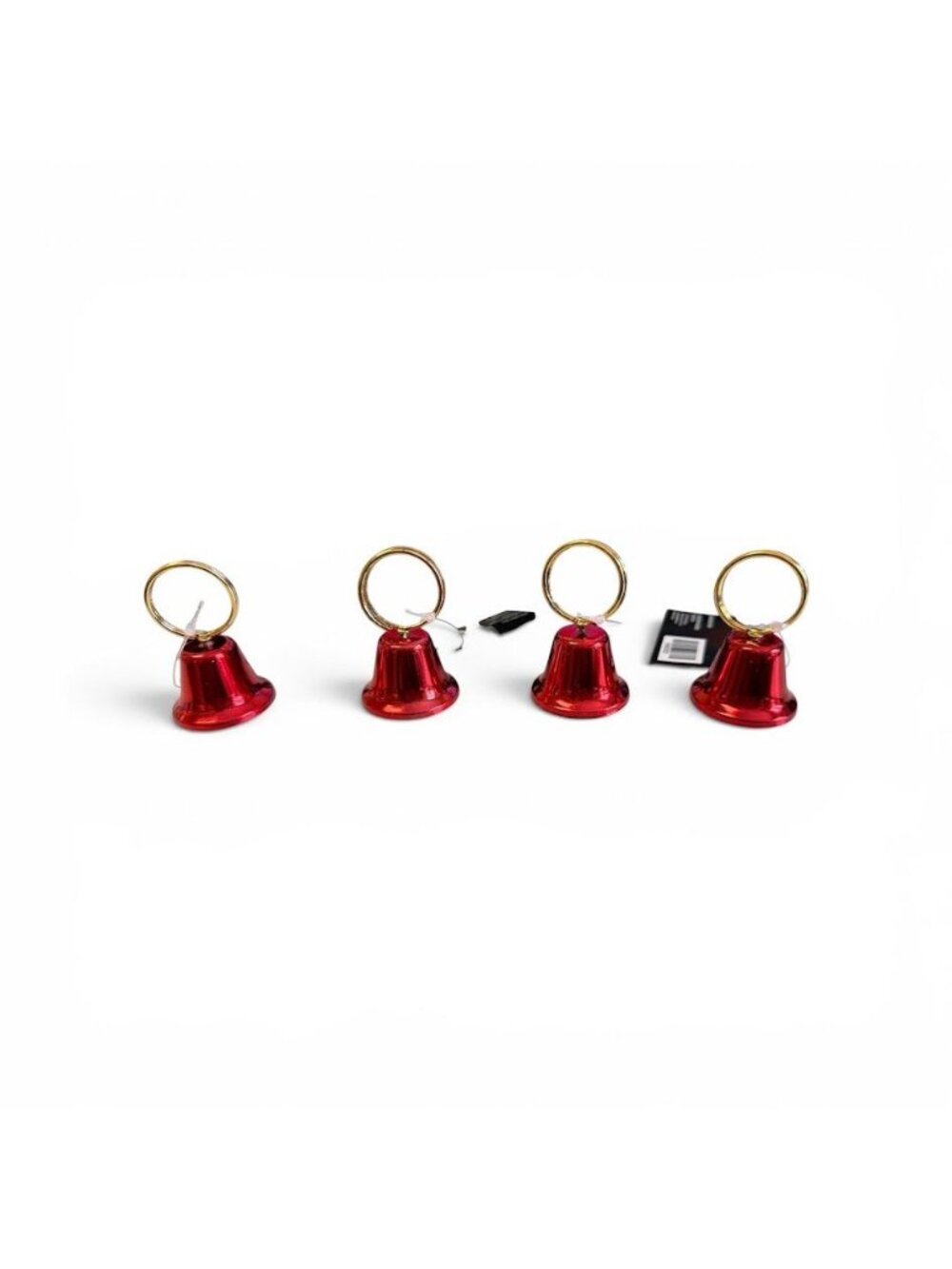 Set Of 4 Red Bell Place Card Holders for Holiday Table